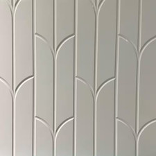 Pandora Gloss White Paintable 4 Ft. X 8 Ft. Faux Tin Glue-Up Wainscoting Panels 