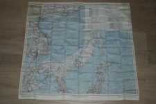 Original WW2 AAF Cloth Map No C-52 Japan and South China Seas