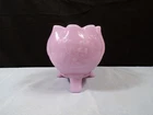 Fenton Shiny Light Purple Glass 3 Toed Rose Bowl Vase w/ Grapes Grapevine Design