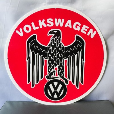 Volkswagen Eagle Emblem – Vintage German Automotive Metal Sign 