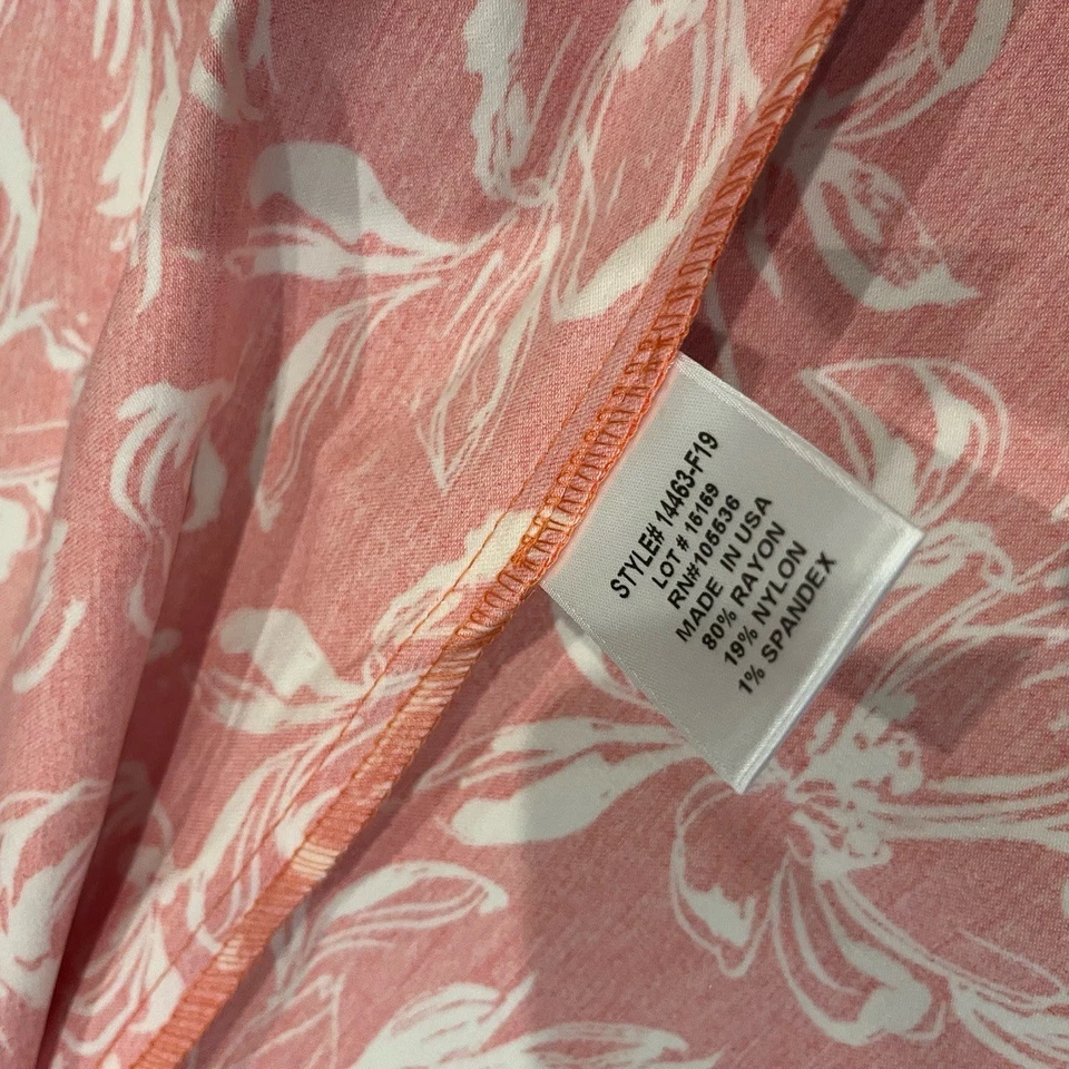 Chaqueta Plumero Marca Slinky Floral Cuello Melocotón Rosa Manga Larga Talla Mediana Foto 3 de 4