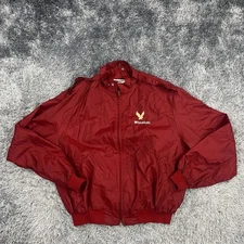 Vintage Swingster Jacket Adult XL Red Satin Bomber USA Winston Cigarette 80s Men