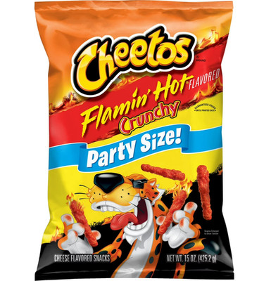 Cheetos Crunchy Cheese Flavored Snacks Flamin Hot Party Size 15 oz Bag