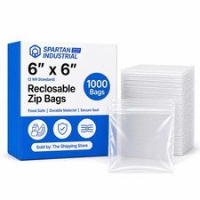 6 X 6 1000 Count 2 Mil Clear Reclosable Zip Plastic Poly Bags