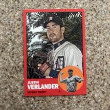 2012 Topps Heritage JUSTIN VERLANDER #44 Target Red Detroit Tigers