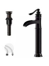 BWE Waterfall 1-Hole 1-Handle Low-Arc Bathroom Faucet W/Pop-up Drain - Bronze