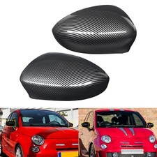 2x Carbon-Stil Außenspiegel Spiegel Abdeckungen Für Fiat 500C/595C/695C bj.07-23
