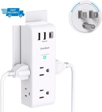 Surge Protector Outlet Extender with Rotating Plug -  6 AC Multi Plug Outlet