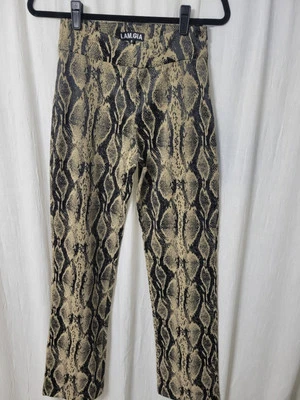 I.am.Gia Pants Womens Small Faux Leather Snakeskin Python Crossover Waistband  - Photo 1/4