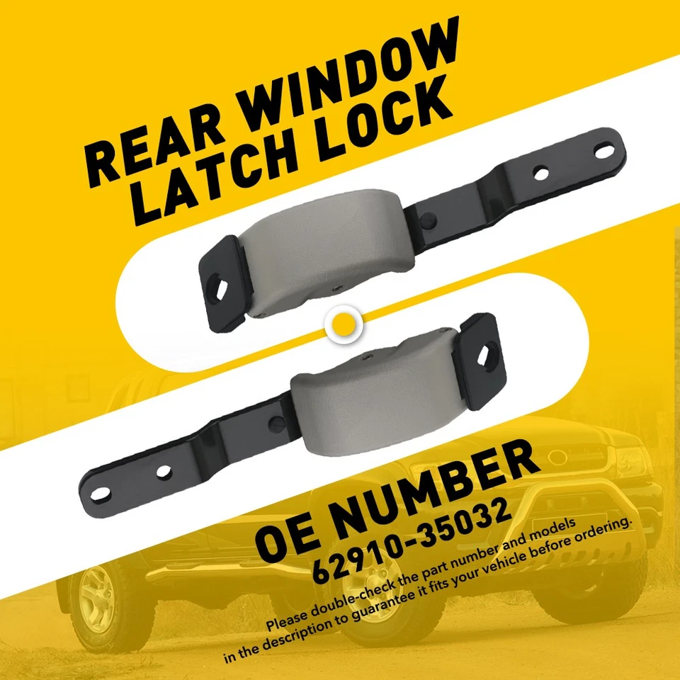 Cerradura de cierre de ventana de cuarto de cabina trasera gris para camioneta Toyota Tacoma 2000-2004 T Foto 2 de 4