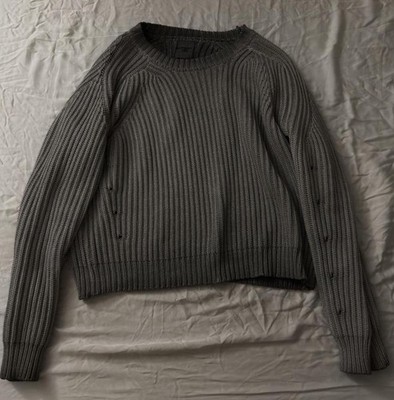 K two studios fisherman knit v2 reverse charcoal sweater. Size Large.