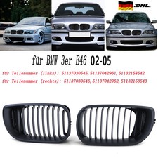 K�hlergrill Schwarz Glanz Passend f�r BMW E46 2002-2005 51137030545 51137030546