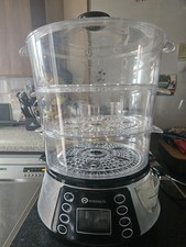 PureMate Digital 3 Tier Electric Food Steamer including Rice bowl 800W