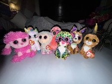 Ty Beanie Boos Plush Lot 7 Assorted Animals Heart Tags 3-7 Years 3-4 4-7 Age