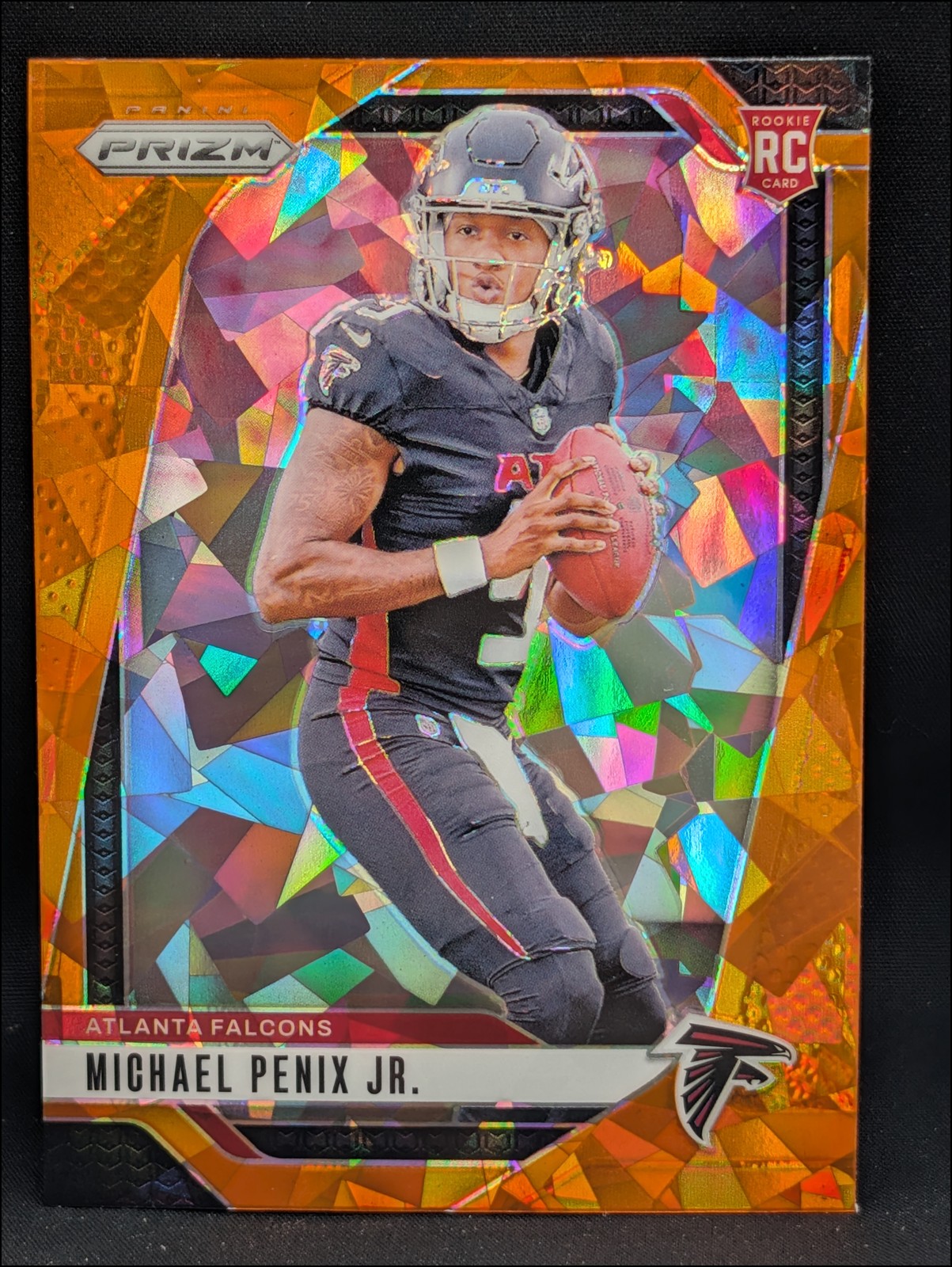 2024 Panini Prizm Orange Ice Parallel #378 Michael Penix Jr. Atlanta Falcons