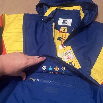 Pokemon x Target Starter Pullover Jacket Blue Kanto Region Windbreaker Size ''S ''