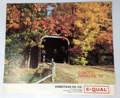 VTG 1976 Conoco Farmaide Sheboygan Oil Advertising Reference Wall Calendar DH22
