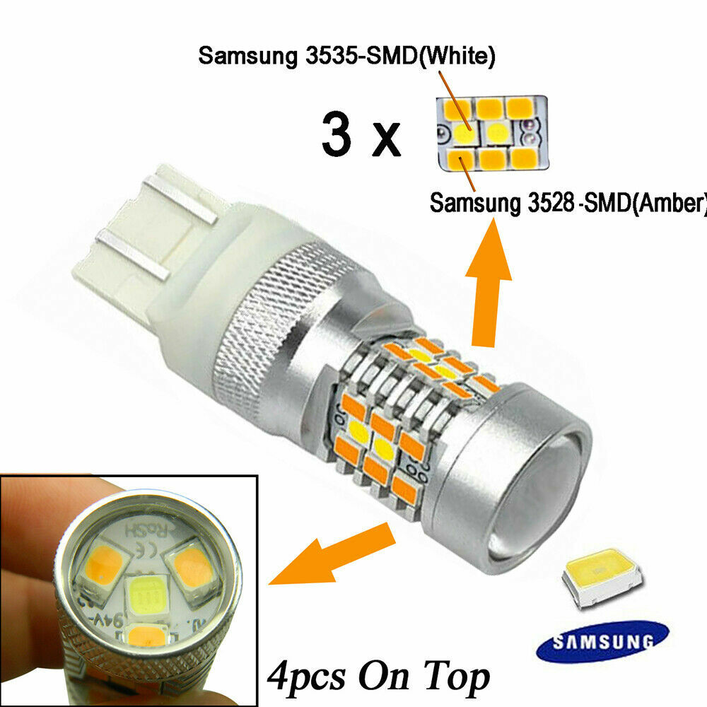 &TEAM ペンライト　2つ 2x 7443/7444NA Dual Filament CSP LEDs Red Brake Tail High Power