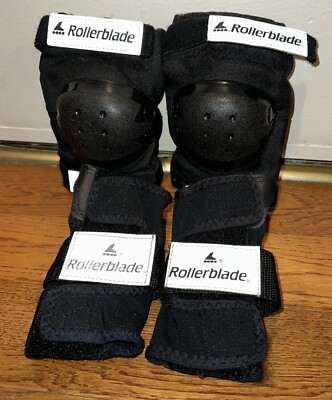Rollerblade Black Elbow Pads Size Small and wrist guards