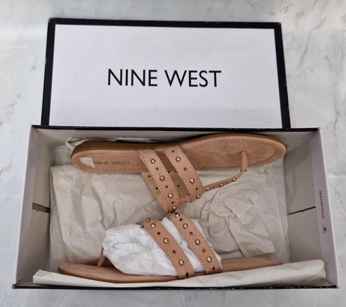 NINE WEST Keelova Pale Pink Suedette Suede Studded Womens Sandals Shoes UK 3 - Picture 3 of 12