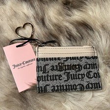 NWT Juicy Couture Spring Fling ID Card Case - Black/Beige  Sandstone