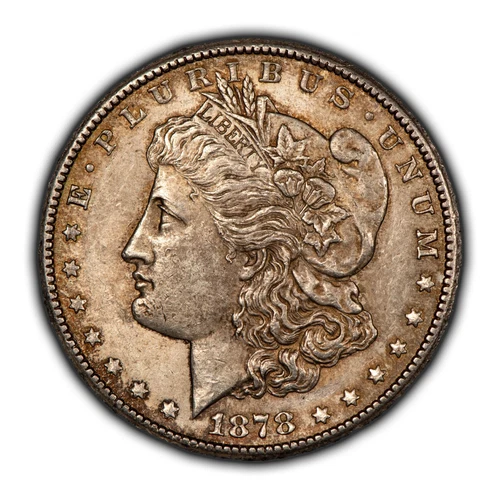 1878-CC Morgan Silver Dollar - Colorful Toning - Original AU Key Date - B3724
