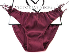 VICTORIA'S SECRET PINK Side Tie Ruffle Cotton Bikini Panty VS Wild Rose S M L XL