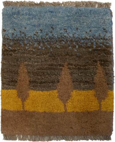 Multicolor Stripes Tribal Modern 1'3X1'6 Plush Gabbeh Oriental Rug Square Carpet - Picture 1 of 12
