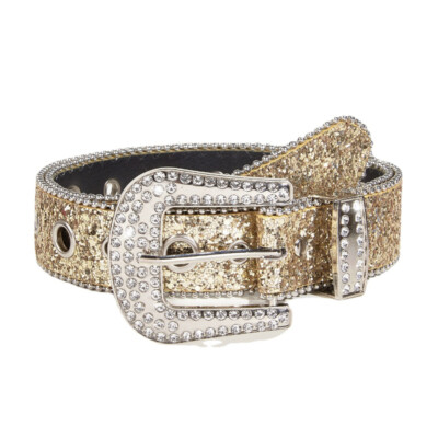 Western Rhinestone Belt Adjustable Faux Leather Cowgirl Chic Accessory Rhinestone Studded Western Belt Faux Leather Bling Cowboy  main image 4
