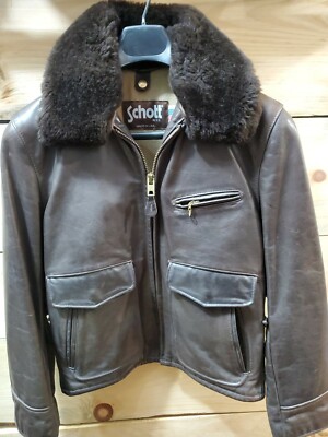 SCHOTT NYC A-2  BROWN NAKED COWHIDE # FLIGHT JACKET MADE IN USA RARE FIND  sz 38