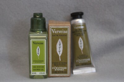 L'Occitance Verveine Bundle of 3 Shower Gel Hand Cream Toilette Travel NEW