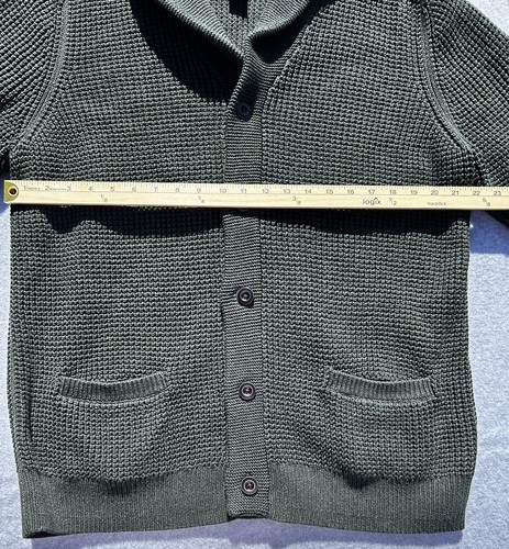 LL Bean Men's 100% Organic Cotton Waffle Sweater, Cardigan XL Dark Pine - Picture 12 of 20
