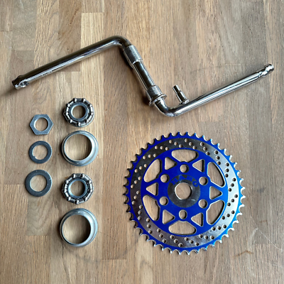 haro bmx クランク HARO Style BMX Bike One Piece Crank Set OPC 44T BLUE Reproduction