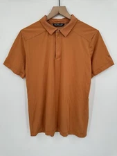 Arcteryx Polo Shirt Men’s Medium Orange Eris Performance Snap Outdoors Casual
