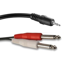 Image of 1.2m 3.5mm STEREO AUX Jack to 2 x 6.35mm 1/4" MONO Plugs AMP GUITAR Cable Lead