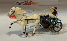 Slot Car Circuit 24 TIERCE24 Sulky Gelb Marron Pferd Weiß