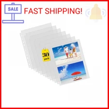 Sooez 30 Pack Heavy Duty Photos or Postcards Page Protectors, Plastic Clear Phot