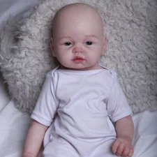 19“ Newborn Boy Handmake Silicone Reborn Baby Dolls Open Eyes Doll Xmas Gifts