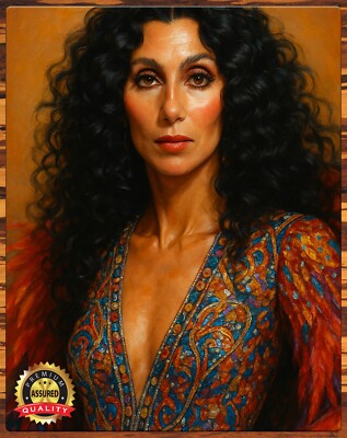 CHER   Pop Icon Tribute Art   11x14 METAL SIGN   Hand-Signed by Artist