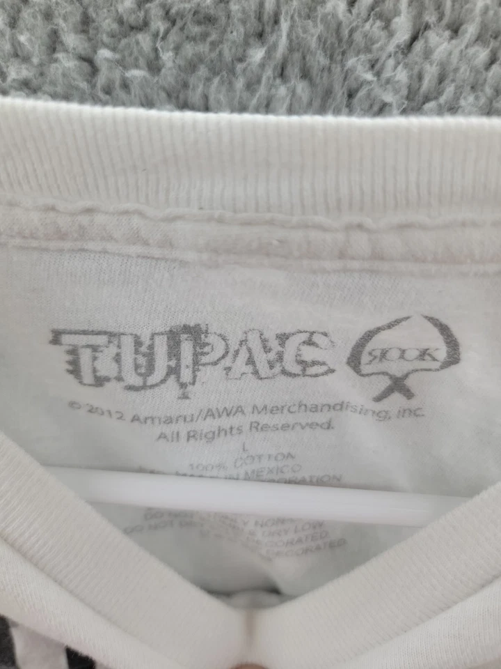 Camiseta Tupac X Rook Blanca 2012 Thug 4 Talla Natural Grande Camiseta de Rap 2pac Amaru 40 OZ  Foto 3 de 4