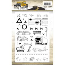 DAILY TRANSPORT Clear Unmounted Rubber Stamp Set Amy Design ADCS10035 New