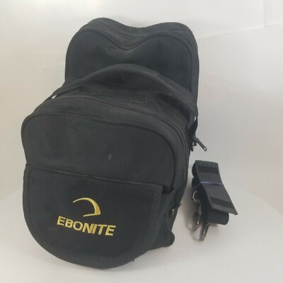 Black EBONITE BOWLING BAG for Ball & Shoes Shoulder Strap & Handle