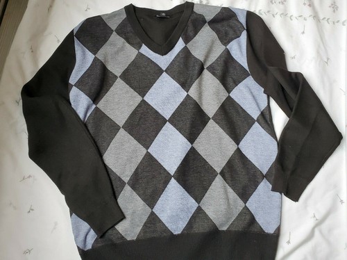Sahara Club Sweater Big Mens XXL Argyle 