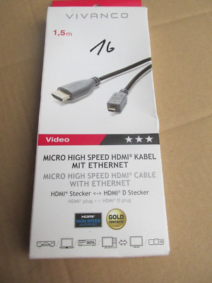 HDMI  Kabel 1,5m  HDMI Stecker  - HDMI D Stecker   / H2Pal6K3Nr.16