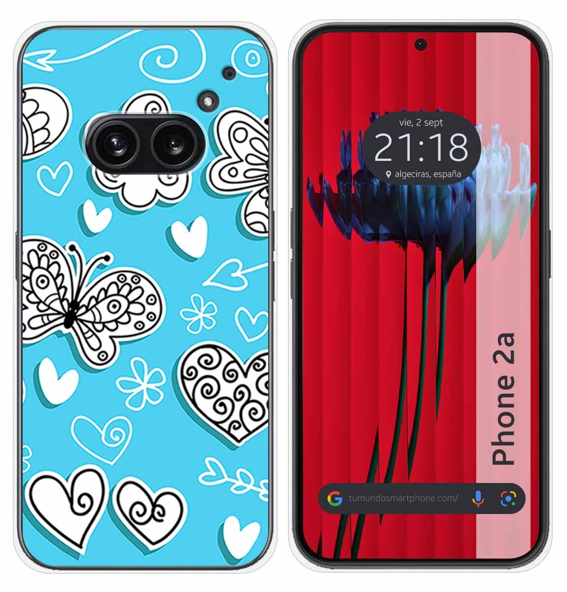 Cover Silicone per Nothing Phone 2a 5G Disegno Farfalle Disegni