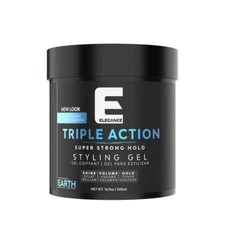 Elegance Triple Action Super Strong Hold Styling Gel EARTH 16.9oz / 500 ml - NEW