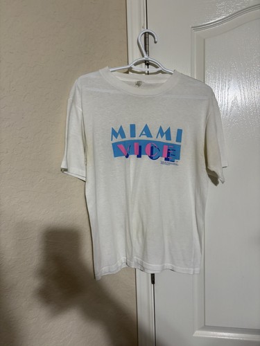 1984 Miami Vice Universal City Studios White Large T-Shirt VTG Rare LAST ONE!