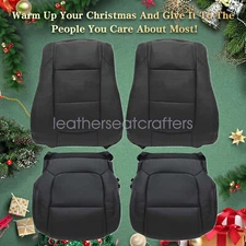 For 2011-2015 Ford Explorer Driver Passenger Bottom Top Leather Seat Cover Black