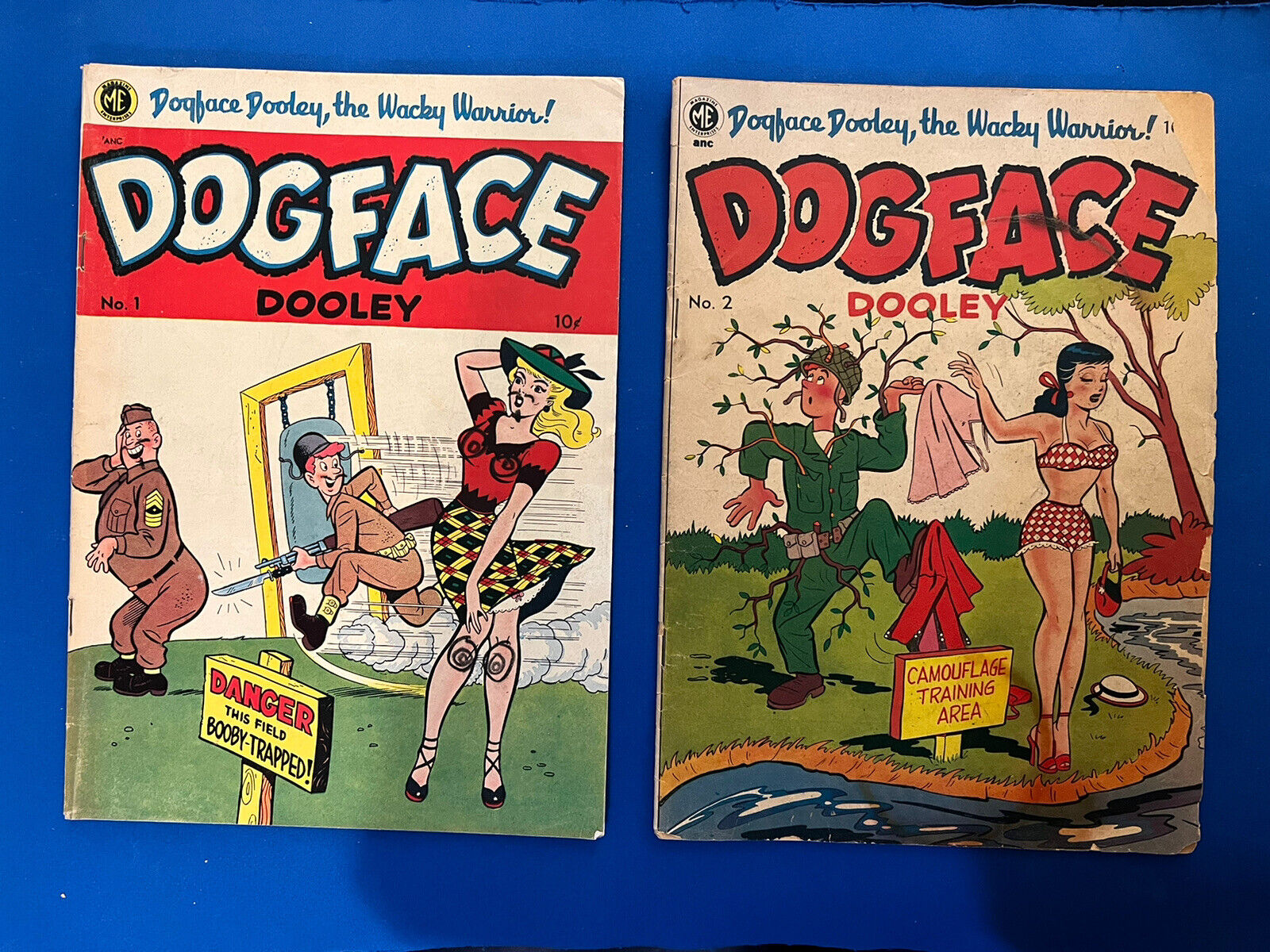 Dogface Dooley #1 (A-1 #4O) Sexy GGA & #2 (A-1 #43) GGA Lingerie cover 1951