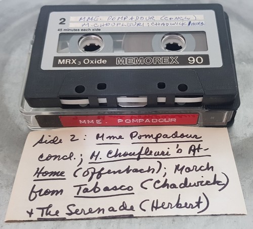 used MRX3 oxide Memorex 90 blank cassette (has label MME Pompadour operetta) - Picture 2 of 2